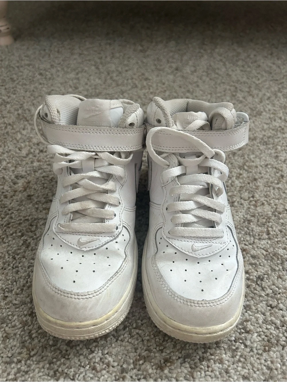 Nike Kids White High-Top Sneakers with Strap